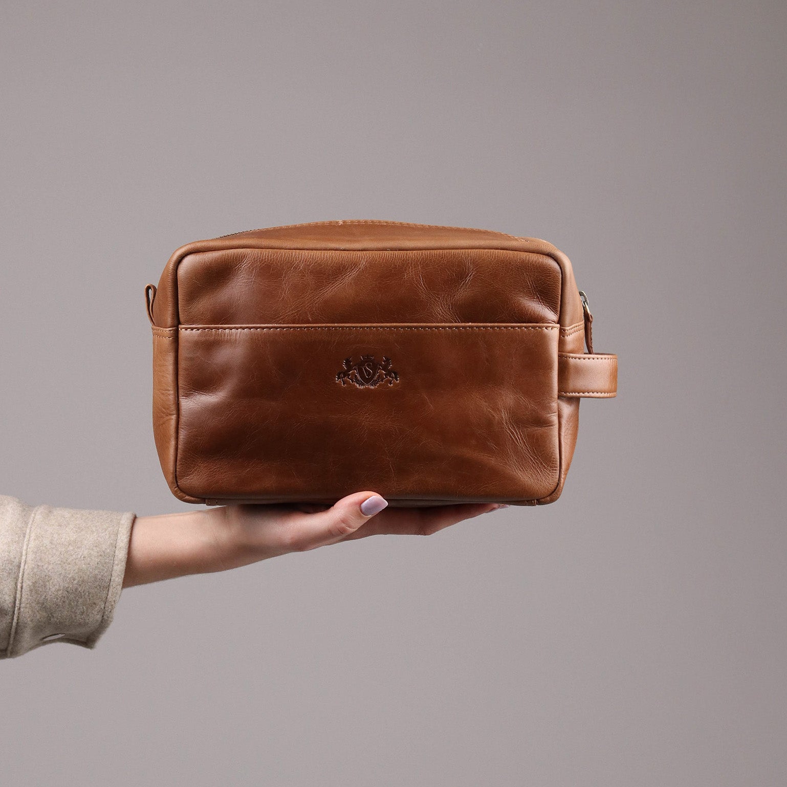 Kulturbeutel Leder Herren