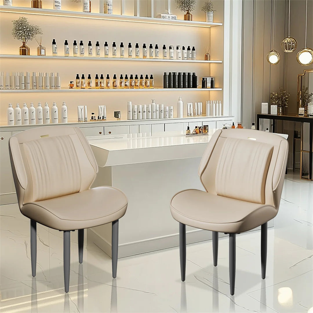 Moderne Esszimmerstühle 2er-Set aus PU-Leder – Gepolsterte Dining Chairs mit breiter Rückenlehne, armlose Luxus-Stühle für Esszimmer & Wohnzimmer