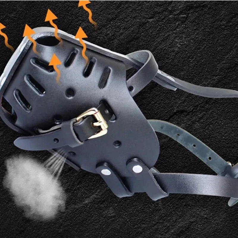 Leder Hunde Maulkorb in Korbform – Anti-Beiß Mundschutz für Deutsche Schäferhunde, Dobermann & weitere Rassen | Trainings- & Schutzmaulkorb