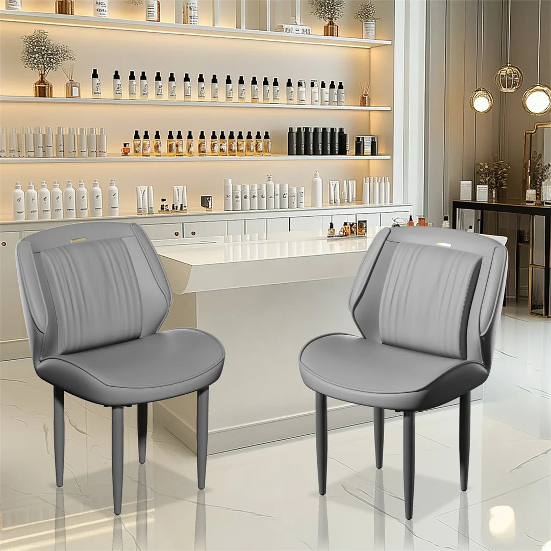 Moderne Esszimmerstühle 2er-Set aus PU-Leder – Gepolsterte Dining Chairs mit breiter Rückenlehne, armlose Luxus-Stühle für Esszimmer & Wohnzimmer