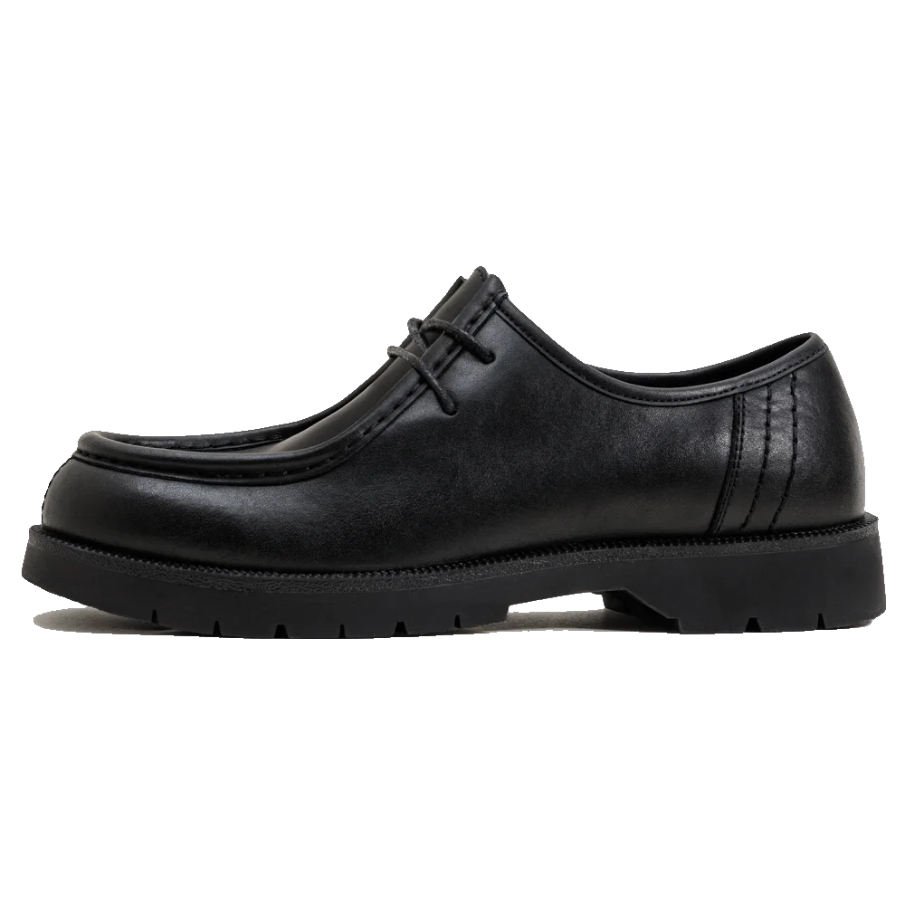 MADEN Herren Derby Schuhe Schwarz – Vintage Leder Schnürschuhe im British Style, Runde Zehenform für Business &amp; Büro 