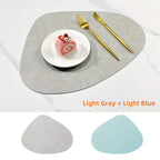 Ensembles de vaisselle en cuir PU – Plats lavables, lavables et sans tricot au style européen (1/4/6 pièces)