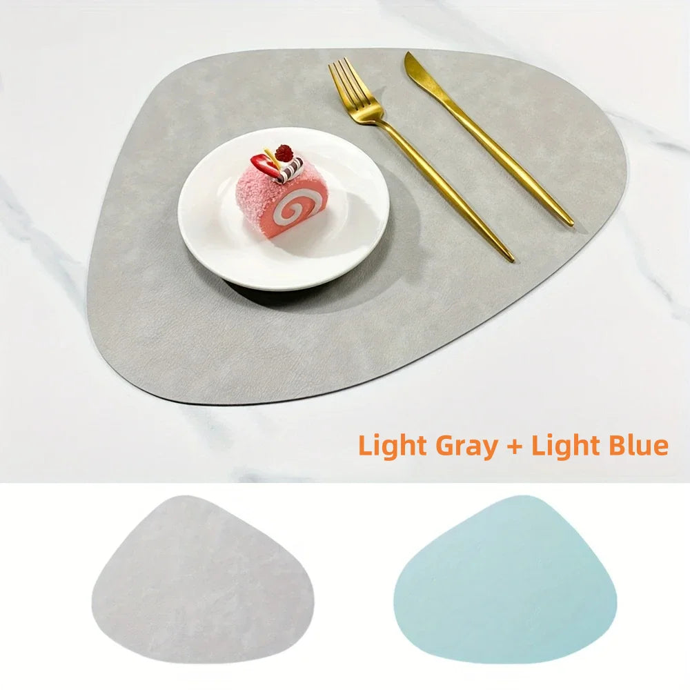 PU-Leder Tischsets – Wasserdichte, abwischbare & knitterfreie Platzmatten im europäischen Stil (1/4/6 Stück)