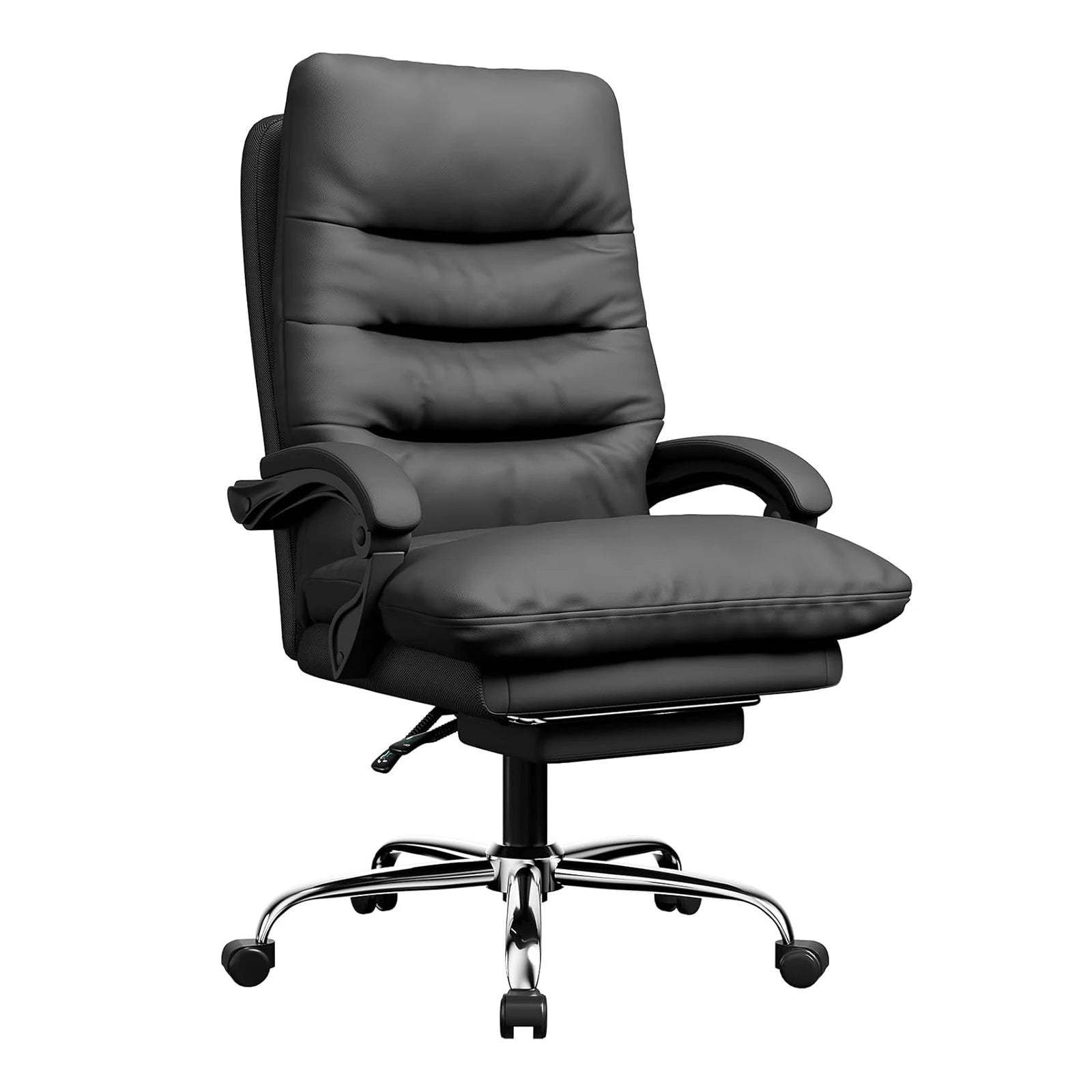 Executive Bürostuhl Big & Tall aus PU-Leder mit Fußstütze – Ergonomischer Chefsessel, höhenverstellbar & neigbar für Büro & Homeoffice