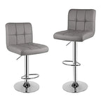 2er Set Barhocker en PU-Leder – Höhenverstellbare Drehstühle mit 360° Drehfunktion for Küche, Theke &amp; Bar 