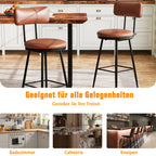 Rosahqnda Barhocker Set (2er/4er) – Gepolsterte Barstühle aus Kunstleder mit Rückenlehne & Fußstütze für Küche, Theke & Bar
