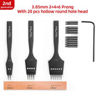 WUTA 2. Generation Leder Pricking Iron mit Wechselkopf – Scharfer Rundloch Leder Chisel aus 4Cr13 Stahl für Präzise Handnähte (3,0–6,0 mm)