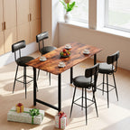 Set de 4 Barhockern mit Rückenlehne – Moderne Küchen- &amp; Tresenhocker mit Fußstütze, PU-Lederpolster, Negro