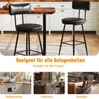 Rosahqnda Barhocker Set (2er/4er) – Moderne Barstühle mit Rückenlehne, 65 cm Sitzhöhe, Kunstleder & 4-Bein-Gestell für Küche & Bar