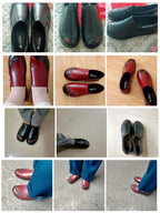 Lorilury Damen Leder Ballerinas – Handgefertigte Vintage Flats, Elegante Loafers und Moccasins für Freizeit & Alltag