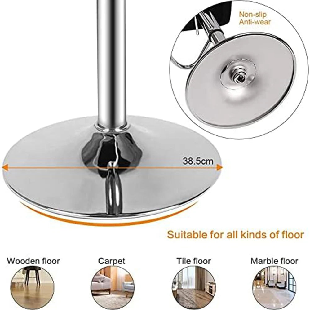 2er Set Barhocker aus PU-Leder – Höhenverstellbare Drehstühle mit 360° Drehfunktion für Küche, Theke & Bar