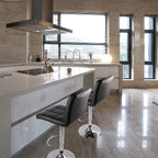 2er Set Barhocker en PU-Leder – Höhenverstellbare Drehstühle mit 360° Drehfunktion for Küche, Theke &amp; Bar 