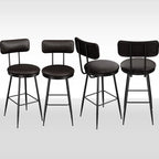 Rosahqnda Barhocker Set (2er/4er) – Gepolsterte Barstühle aus Kunstleder mit Rückenlehne & Fußstütze für Küche, Theke & Bar