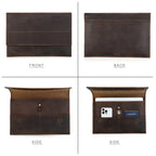 CONTACT’S FAMILY Echtes Leder Laptop Sleeve – MacBook Air/Pro 13–16 Zoll mit Airtag-Fach, Unisex Vintage Handbag