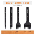 WUTA Basic Diamond Leder Chisel Set – Pricking Iron Stichwerkzeug 3–6 mm mit 1–2–4–6 Zinken für sauberes Leder Nähen