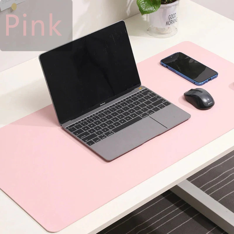 XXL Leder Schreibtischunterlage Pink – Rutschfeste & Wasserdichte Desk Mat aus PU-Leder für Home Office & Büro