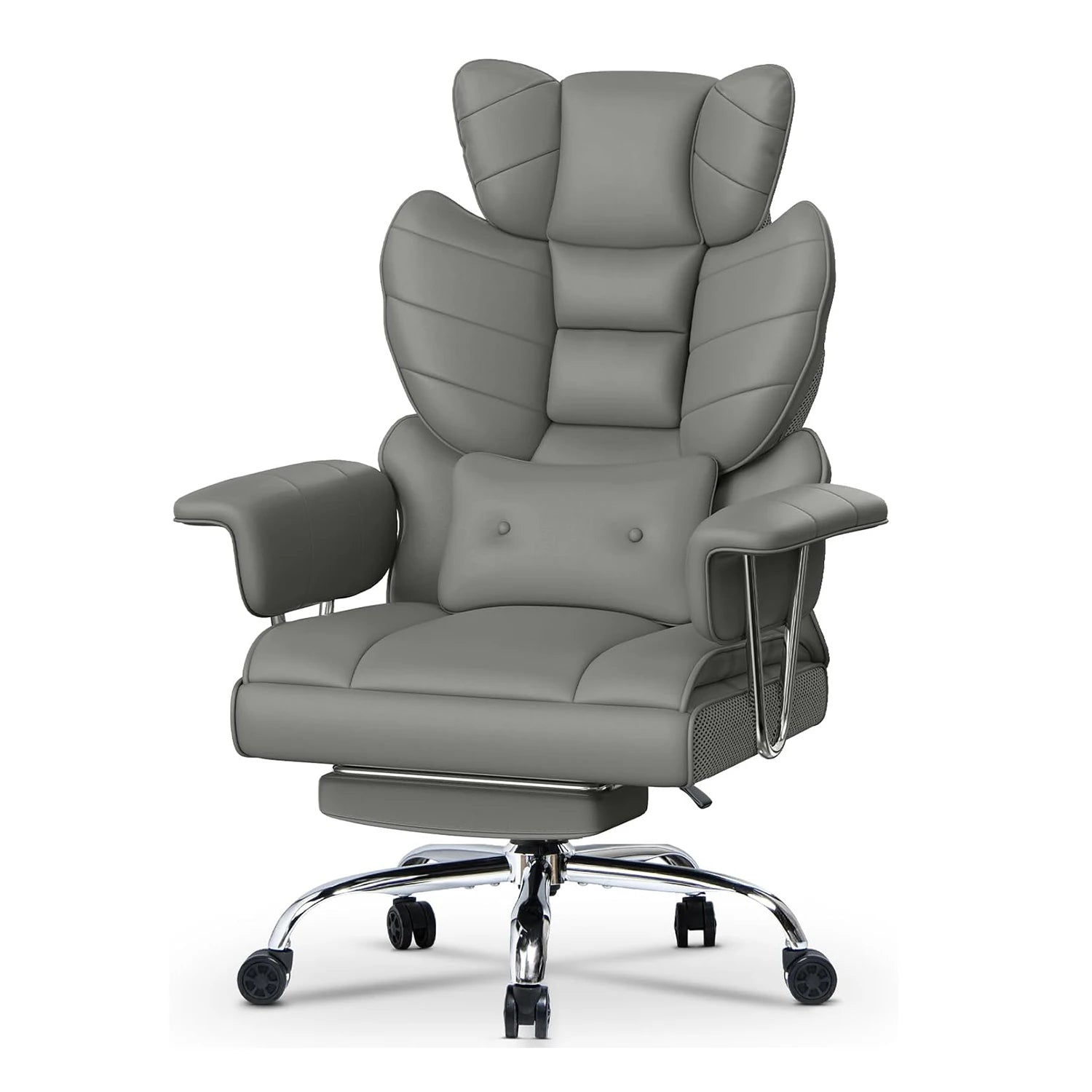 Ergonomischer Executive Bürostuhl aus PU-Leder – Höhenverstellbarer High-Back Drehstuhl mit Armlehnen, Rollen & Liegefunktion für Home Office & Büro