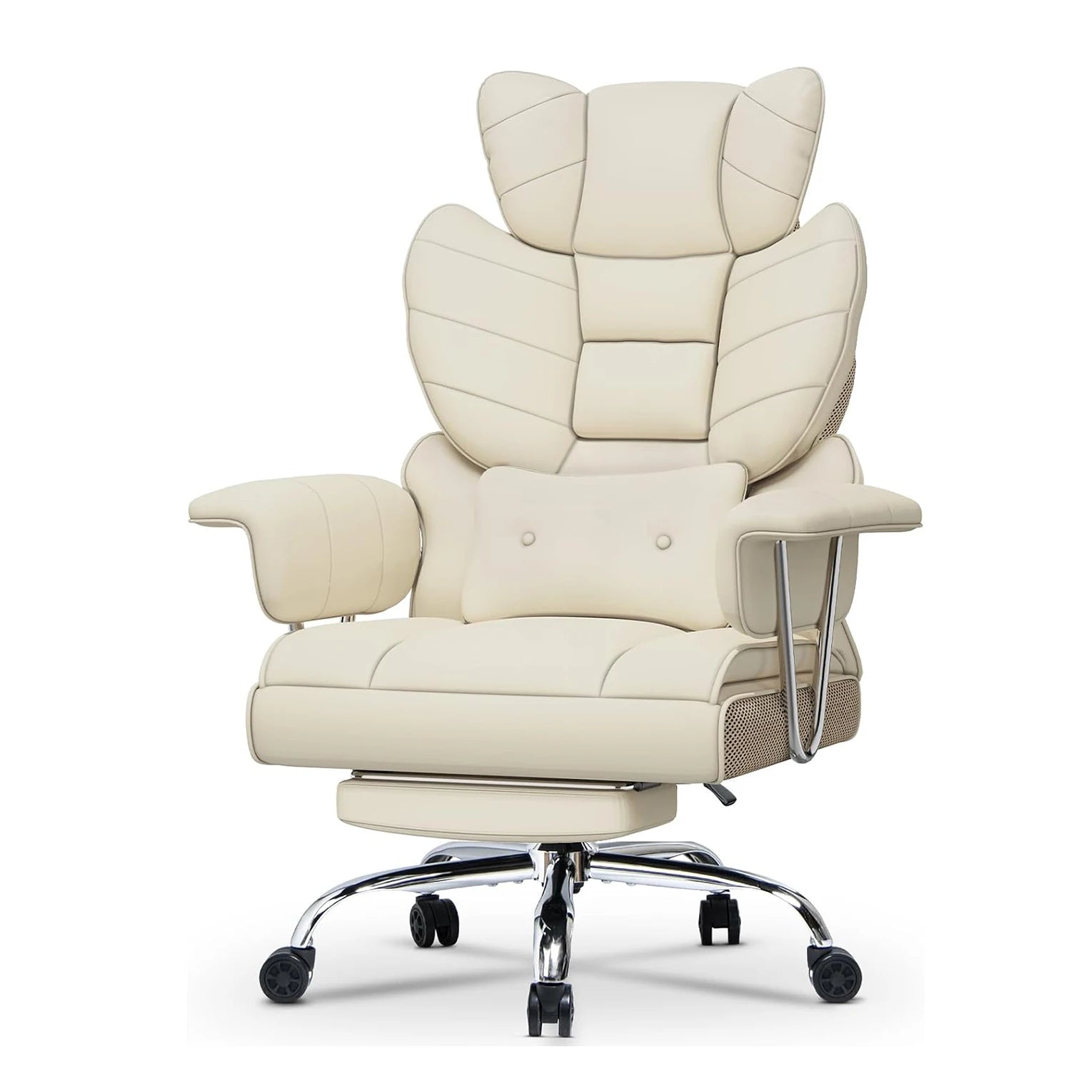 Ergonomischer Executive Bürostuhl aus PU-Leder – Höhenverstellbarer High-Back Drehstuhl mit Armlehnen, Rollen & Liegefunktion für Home Office & Büro
