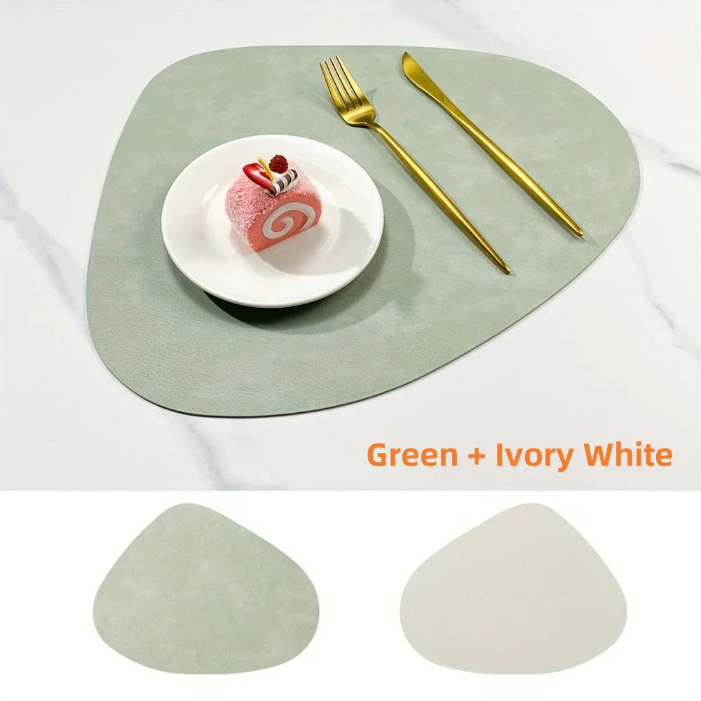 PU-Leder Tischsets – Wasserdichte, abwischbare & knitterfreie Platzmatten im europäischen Stil (1/4/6 Stück)