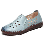 Lorilury Damen Leder Ballerinas – Handgefertigte Vintage Flats, Elegante Loafers und Moccasins für Freizeit & Alltag