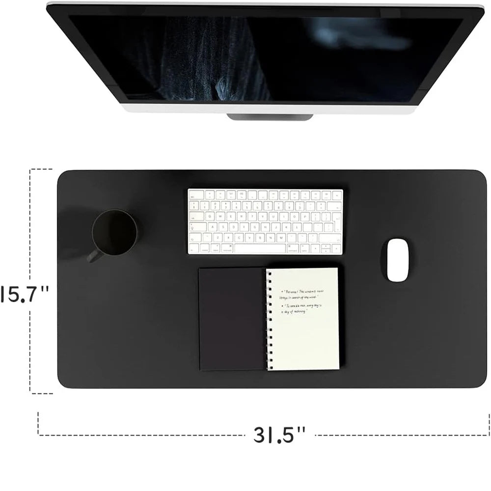 Mairuige XXL Schreibtischunterlage aus PU-Leder – Wasserdichte, Rutschfeste Desk Pad & Großes Mauspad für Büro und Zuhause (Schwarz / Pink)