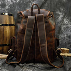 LUUFAN Vintage Crazy Horse Mochila de cuero unisex - Mochila grande para portátil de 15 pulgadas, Reise, Schule &amp; Alltag