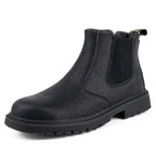 MJYTHF Herren Sicherheitsstiefel 2024 – Wasserdichte Leder Arbeits- &amp; Winterboots mit Stahlkappe, Rutschfeste Bottines pour hommes 