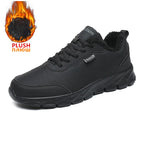 JKPUDUN Herren Laufschuhe – Leder Sneaker, atmungsaktiv, rutschfest, wasserdicht, Verschleißfest für Sport, Walking &amp; Alltag 