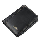 baellerry Herren Geldbörse aus PU-Leder – Cartera corta con Reißverschluss, Kartenhalter, Münzfach y Vintage-Design