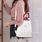 KMFFLY Damen Leder-Rucksack – Modischer PU-Rucksack mit Reißverschluss & Schloss, kompakter Schul- & Reise-Backpack