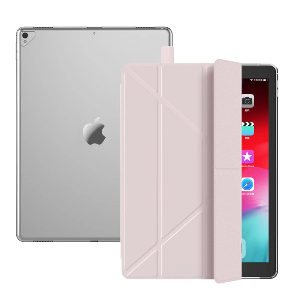 PU Leder Smart Case für iPad Pro 12.9 Zoll (2015 & 2017) – Magnetische Tablet Schutzhülle mit Silikon-Innenschale