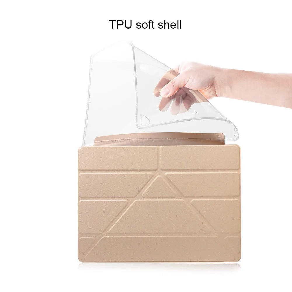 PU Leder Smart Case für iPad Pro 12.9 Zoll (2015 & 2017) – Magnetische Tablet Schutzhülle mit Silikon-Innenschale