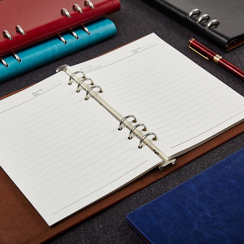 Elegantes Leder-Notizbuch mit Ringbindung – A4/A5/A6/B5 für Büro, Studium & Alltag