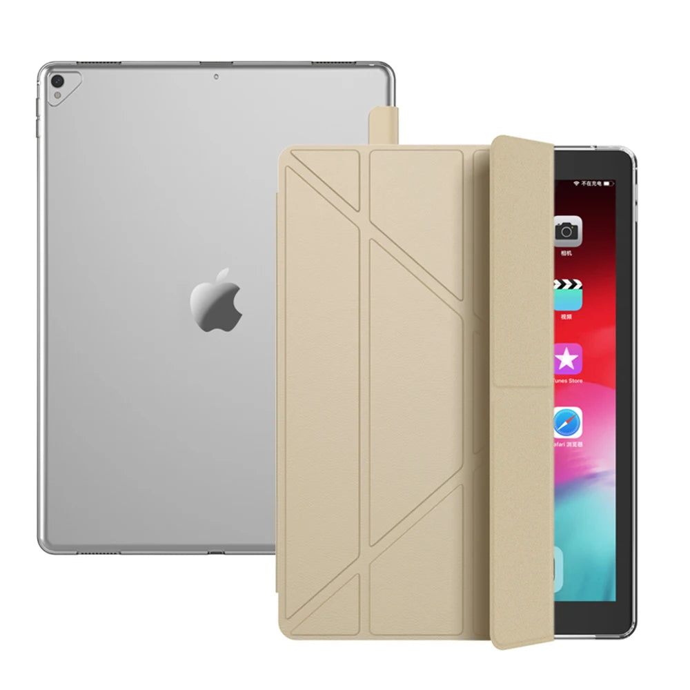 PU Leder Smart Case für iPad Pro 12.9 Zoll (2015 & 2017) – Magnetische Tablet Schutzhülle mit Silikon-Innenschale