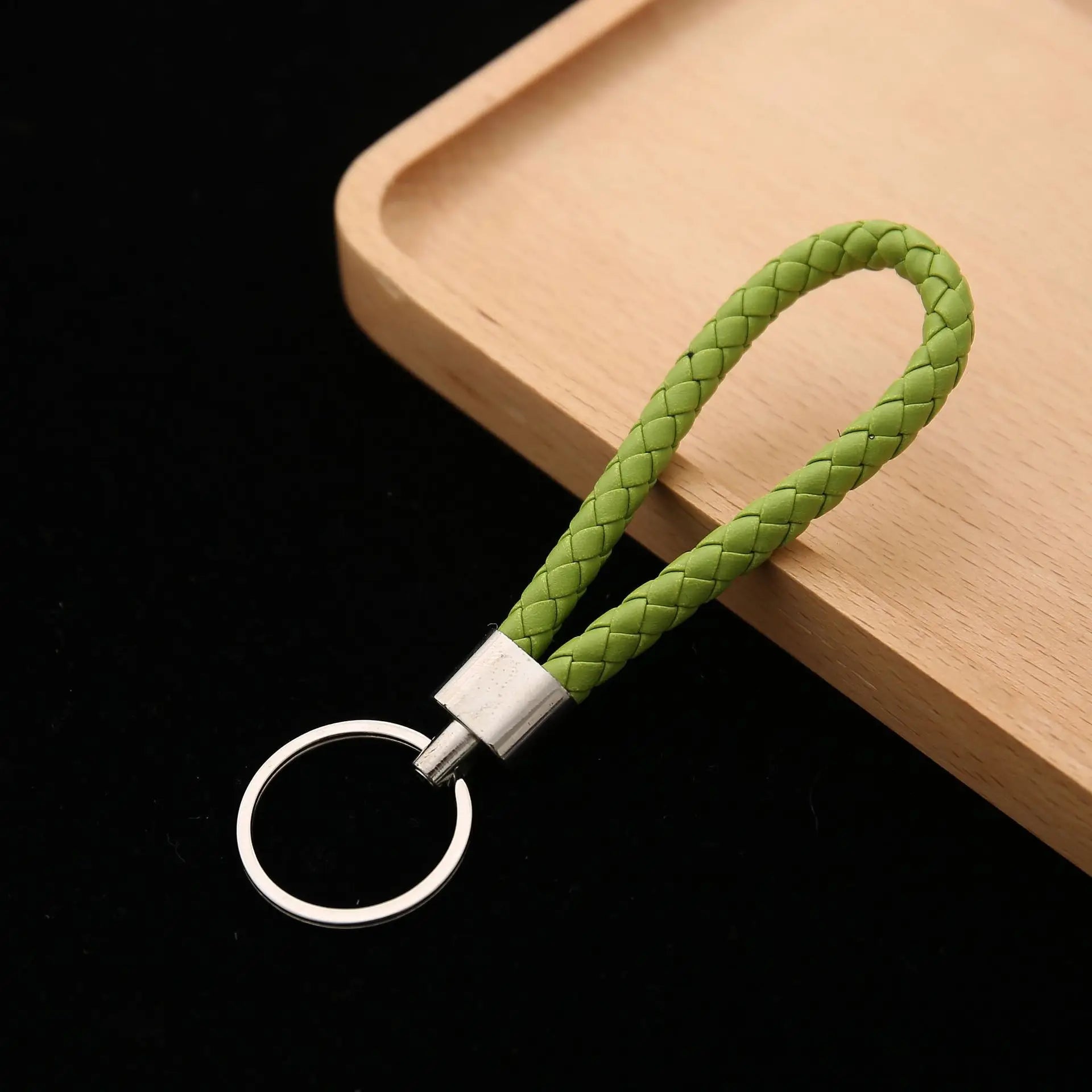 Geflochtener PU-Leder Schlüsselanhänger – Moderner Woven Rope Keychain als Taschen- & Autoanhänger, DIY Leder-Keyring für Damen & Herren