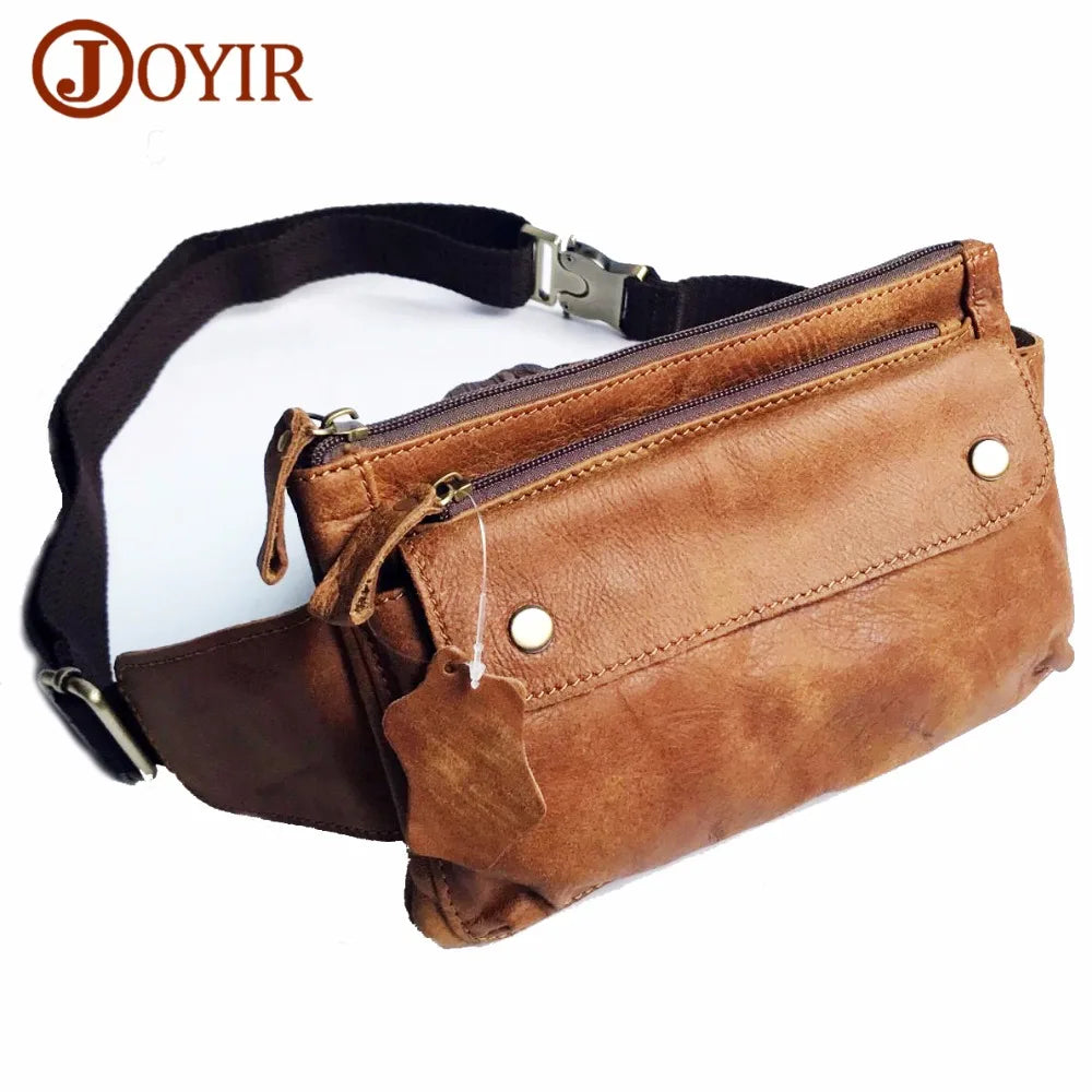 JOYIR Echtleder Herren Bauchtasche – Unisex Fanny Pack & Chest Bag, Travel Waist Bag für Outdoor, Sport & Alltag