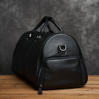 ZRCX Reise- & Weekender Tasche aus echtem Rindsleder – Große Leder Duffle Bag in Schwarz, Handgepäck & Schultertasche für Damen und Herren