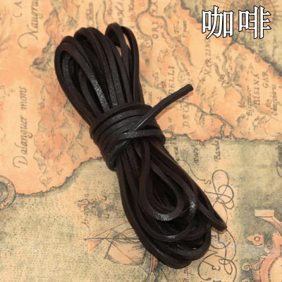 5 Meter Natur Lederkordel 3 mm – Quadratisches Rindslederband aus echtem Leder für Schmuck, Taschen & DIY Lederarbeiten