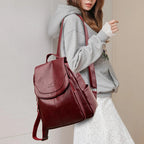 KMFFLY Damen Leder-Rucksack – Weicher Vintage Rucksack aus echtem Schafleder, kompakt & stilvoll (9 Farben)