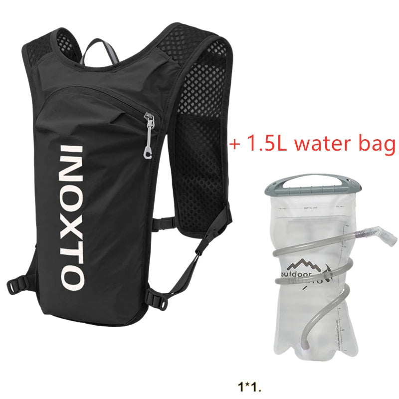 INOXTO Wasserdichter Laufrucksack 5L – Ultraleichte Hydration Vest mit 1,5L Trinkblase für Running, Trail & Mountainbike