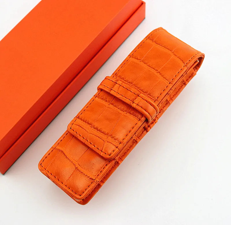 Hochwertiges Leder Federmäppchen für 2 Stifte – Elegante Stiftetasche / Stifthalter aus Leder