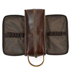 Herren Kulturbeutel aus echtem Rindsleder – Vintage Leder Kosmetiktasche & Waschbeutel für Damen und Herren