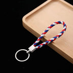Geflochtener PU-Leder Schlüsselanhänger - Llavero de cuerda tejida más moderno como bolso y colgador de automóviles, llavero de cuero DIY para mujeres y hombres 