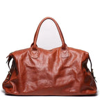 FANCODI Luxus Leder Reisetasche für Herren – Große Weekender Duffle aus vollnarbigem Rindsleder, Vintage Carry-on & Gym Bag XY-006