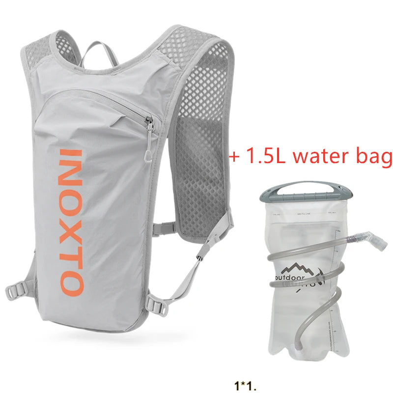 INOXTO Wasserdichter Laufrucksack 5L – Ultraleichte Hydration Vest mit 1,5L Trinkblase für Running, Trail & Mountainbike