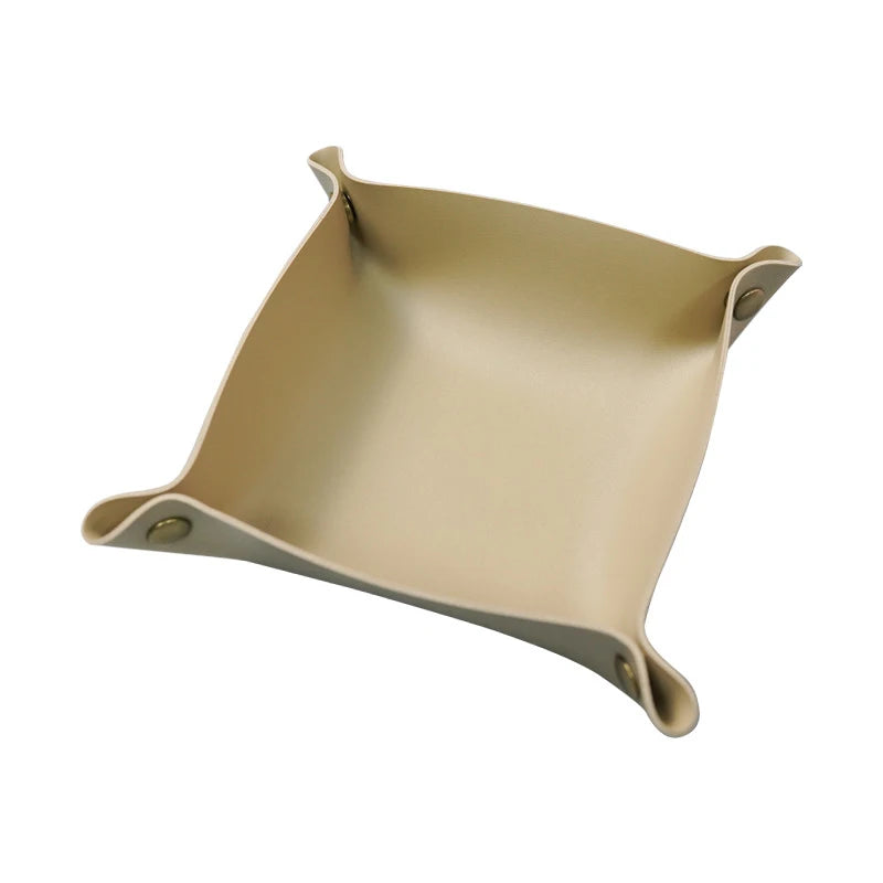 Moderne PU Leder Ablageschale – Dekorative Storage Tray für Schlüssel, Geldbörse & Make-up (20 × 20 cm / 25 × 25 cm)