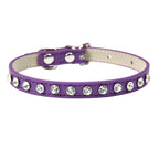 Bling Strass Hunde- & Katzenhalsband aus PU-Leder – Kristall-Diamant Halsband mit Leine für kleine Hunde (12 Farben)