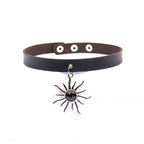 Spike Choker Halskette Punk – Breites Kunstleder Halsband mit großen Nieten im Gothic Style für Damen &amp; Herren