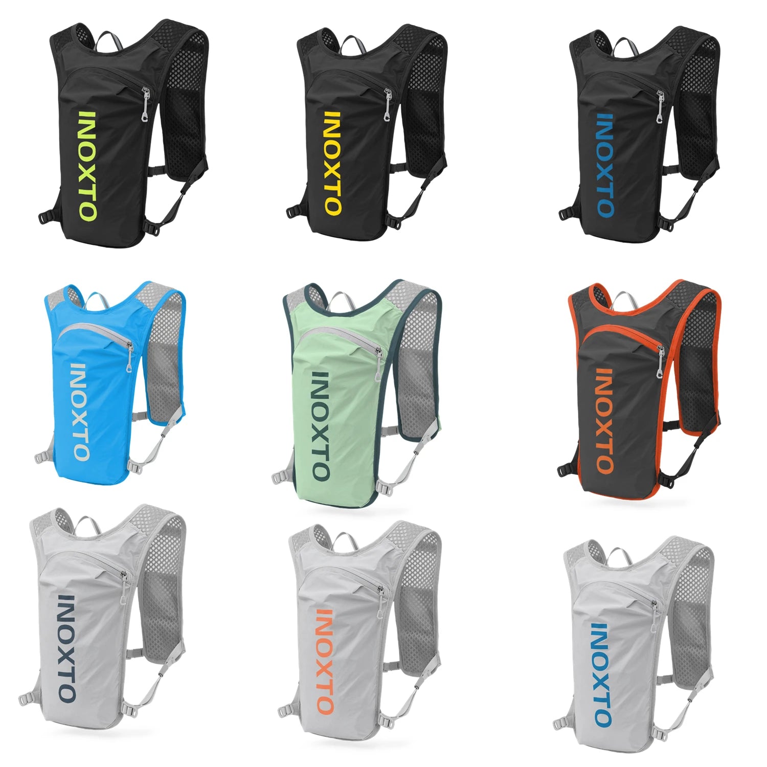 INOXTO Wasserdichter Laufrucksack 5L – Ultraleichte Hydration Vest mit 1,5L Trinkblase für Running, Trail & Mountainbike