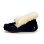 GRWG Damen Winter Flats – Handgefertigte Loafers aus echtem Pigskin-Leder mit Schafwoll-Innensohle, rutschfeste Slip-On Mokassins